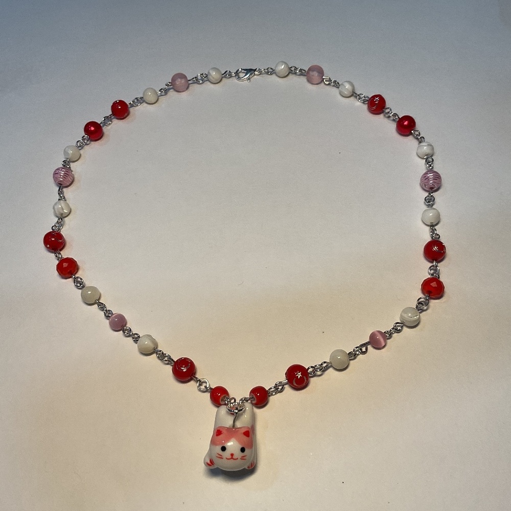 Handmade Lucky Cat Necklace